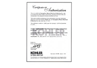 Сертификат KOHLER 
